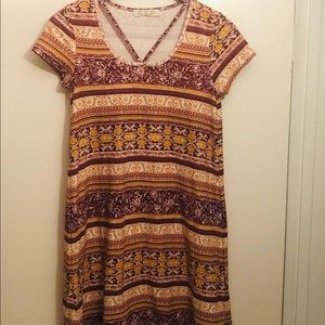 Pink rose boho dress very soft fabrique